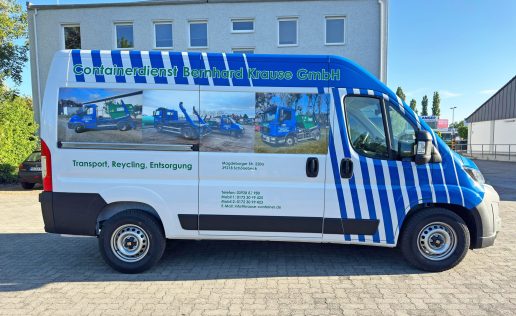 Designbeklebung Fiat Ducato für Containerdienst Bernhard Krause 1