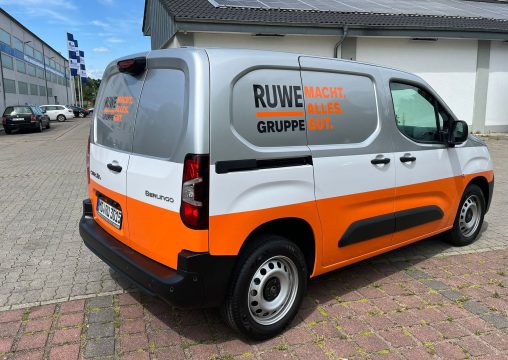 citroen berlingo - Werbefolierung Silber oracal-orange 2